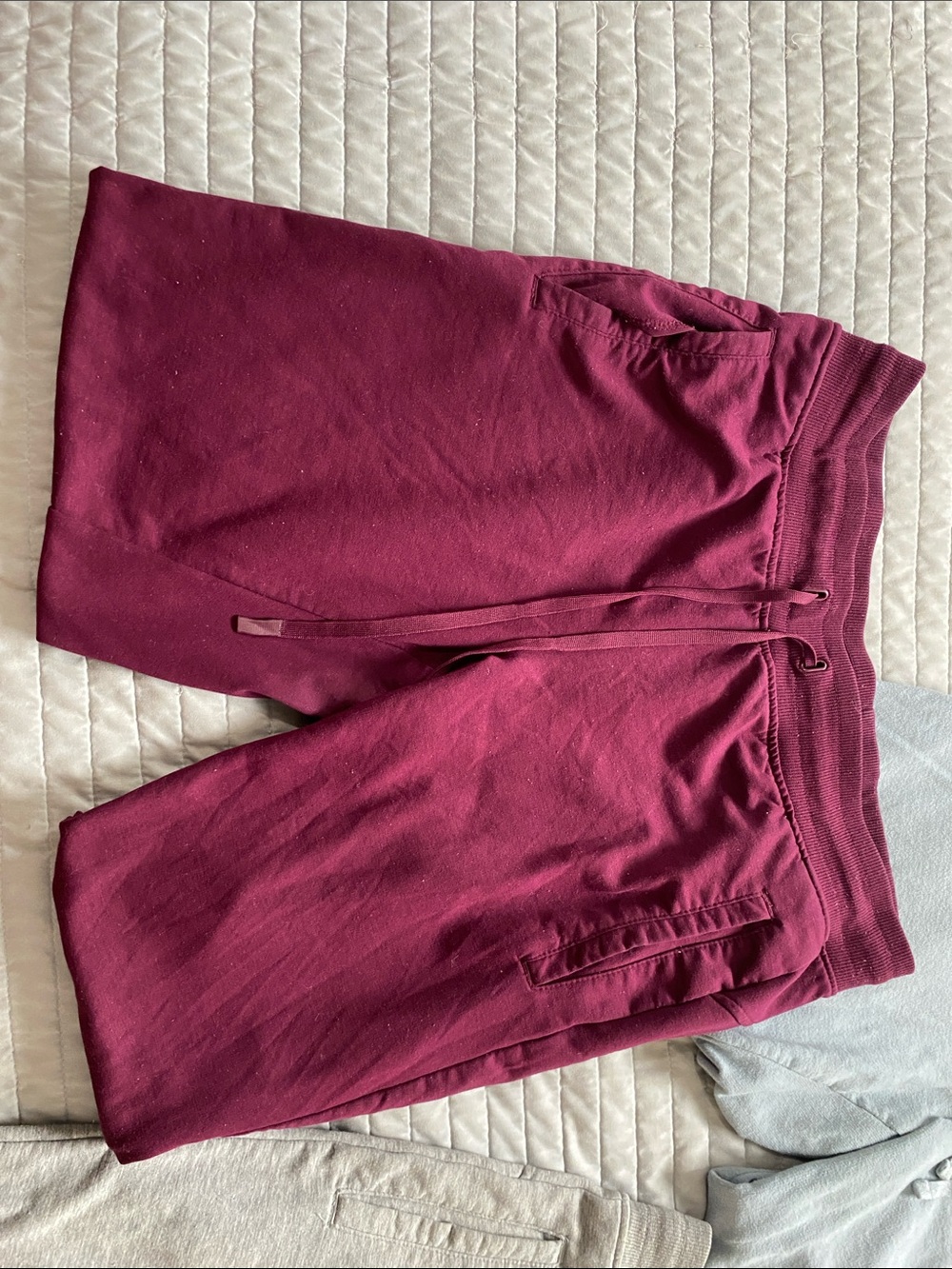 Drawstring Jogger/Sweatpants Bundle - Burgundy, Gray & Light Blue - Picture 5 of 10